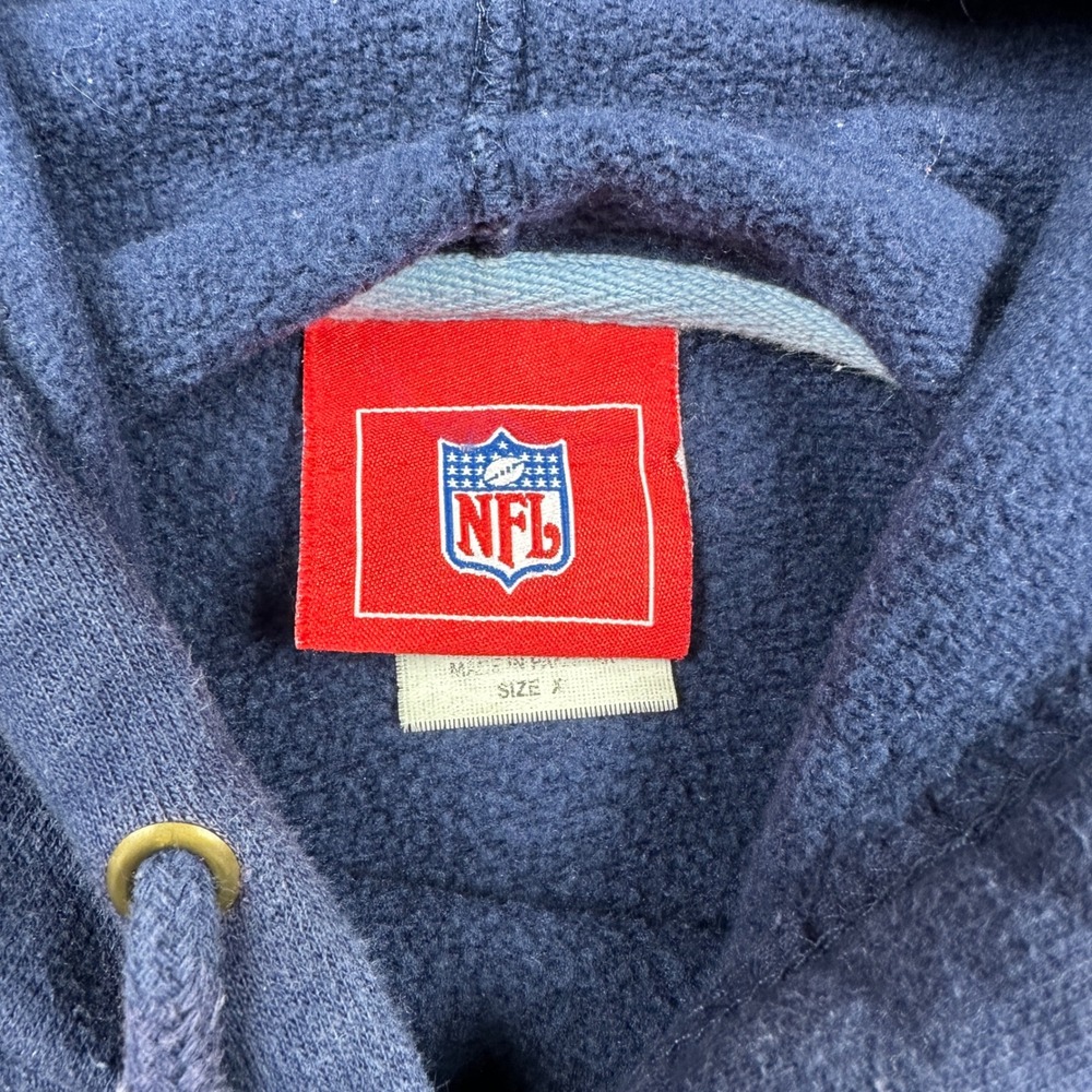 NFL Tennessee Titans Hoodie Navy Blue Embroidered Pullover Sweatshirt Mens XL - Picture 4 of 7